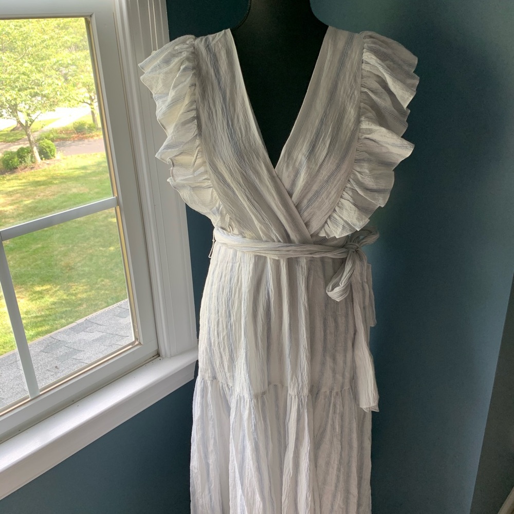 Pin-stripe maxi dress